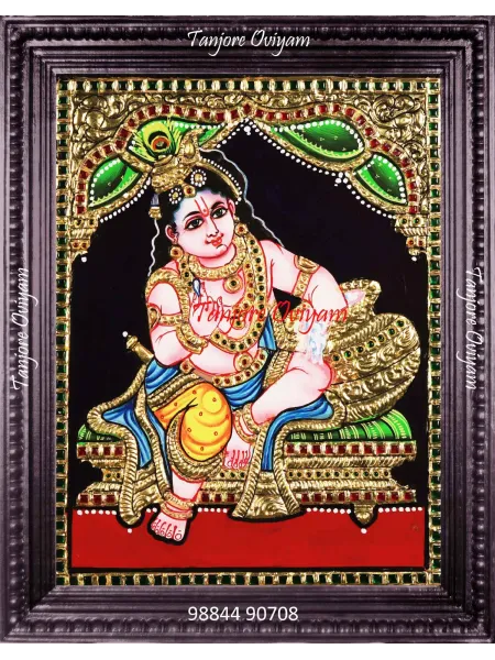 Lord Krishna Tanjore Painting – Traditional Art for Your Sacred Space